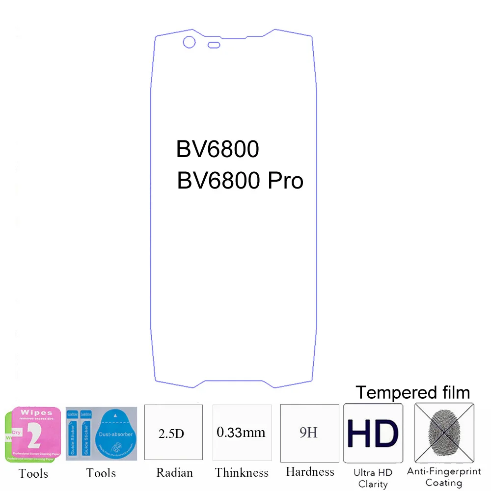 Закаленное стекло для BV9100 BV9900 Pro BV6100 BV6000 BV6000S BV6800 BV7000 BV8000 2 шт. Защитная пленка