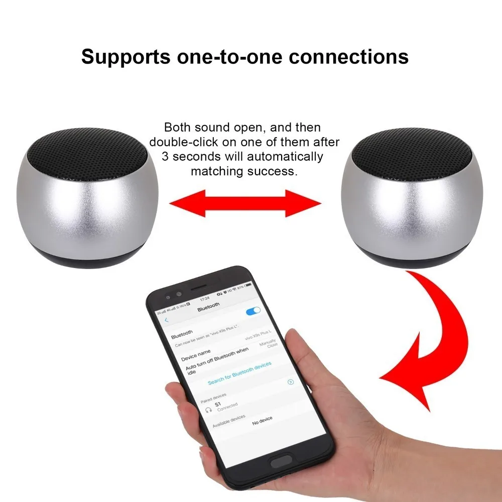 Ультра портативный Bluetooth динамик перезаряжаемый Мини Bluetooth динамик TWS открытый металлический беспроводной динамик 3D стерео звуковая коробка микрофон