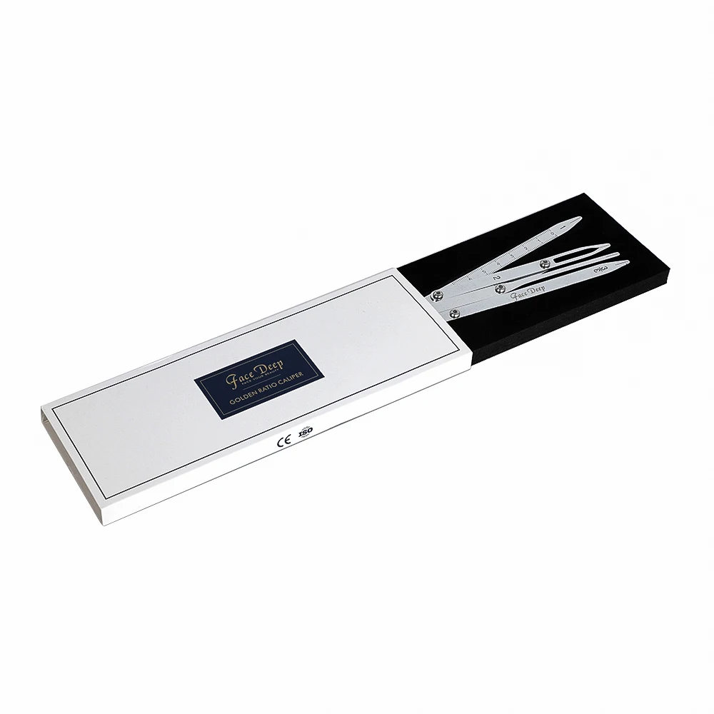 

2pcs/lot package sale FACE DEEP Stainless Steel Microblading Golden Mean Caliper Divider For Eyebrow Tattoo
