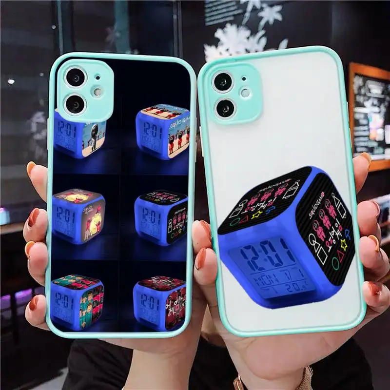 

Demon Slayer Phone Case For iPhone 12 11 Mini Pro XR XS Max 7 8 Plus X Matte transparent blue Back Cover