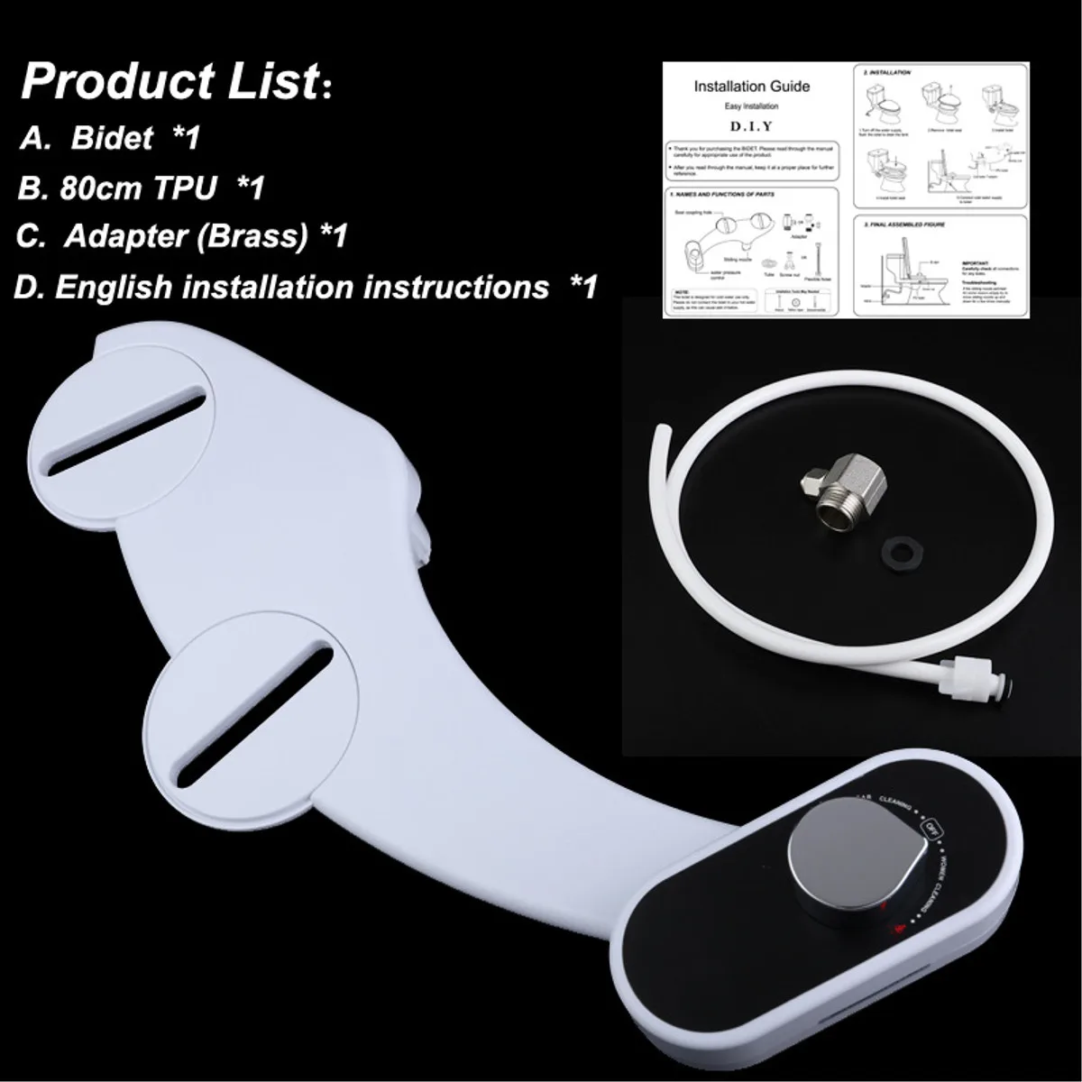 

Non-Electric Bidet Toilet Seat Bidet Attachment Self-Cleaning Nozzle-Fresh Water Bidet Sprayer Mechanical Muslim Shattaf Washing