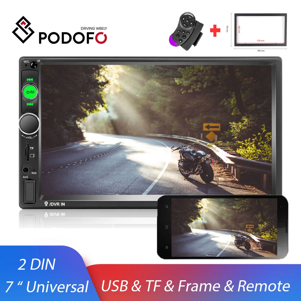 Podofo 2 Din Автомагнитолы 7 &quotHD Автомобильный мультимедийный плеер Android Авторадио
