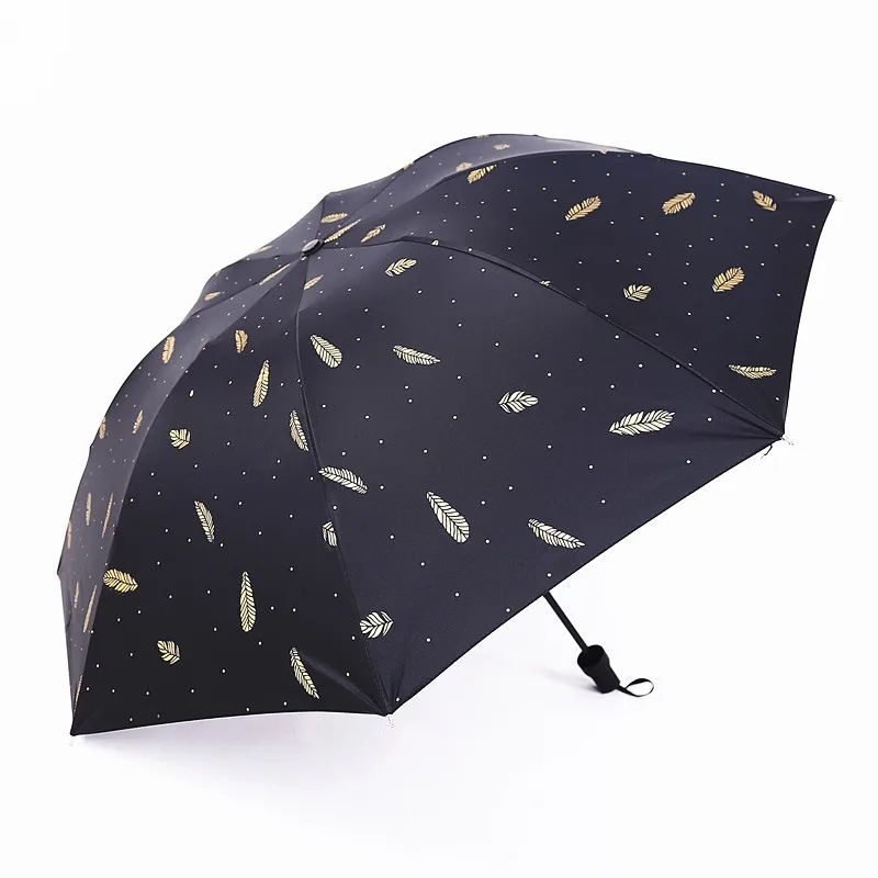 

Складной зонт с черным покрытием, защита от солнца и дождя, двойного назначения, Ветрозащитный прочный зонт