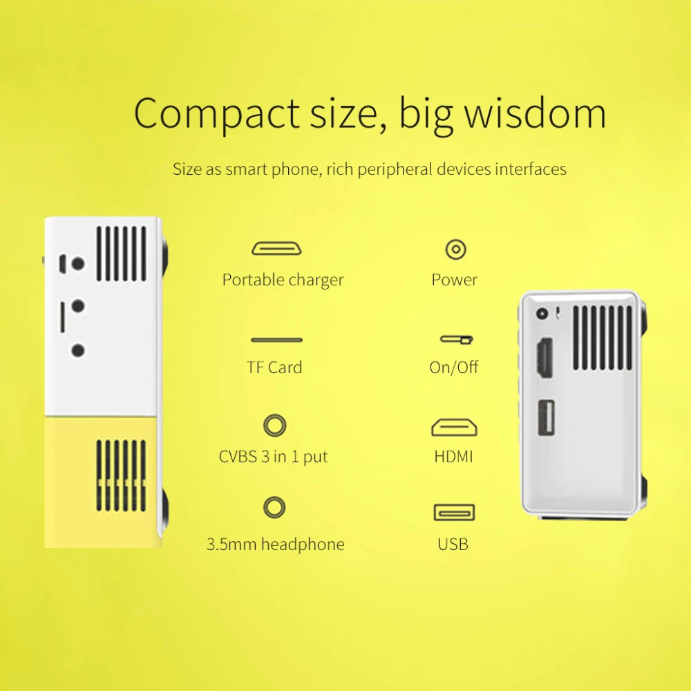 Vivibright YG300 светодиодный проектор 600 люмен 3 5 мм аудио 320x240 Пиксели YG-300 HDMI Мини с