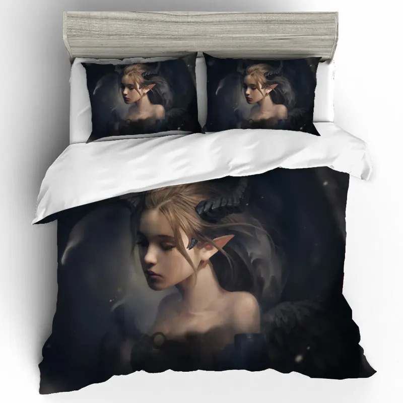 Комплект постельного белья из поплина Devil Kid Girl Kids постельное белье Lencol Cama Casal Housse