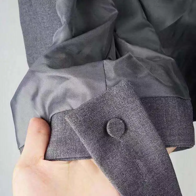 Cheerart укороченная куртка женская серая открытая стежка пальто короткая Высокая