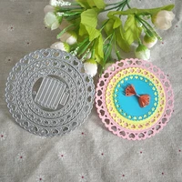 new 3 layer metal cutting mold for circular hollow photo frame with bow knot used for diy scrapbooks cardboard crafts