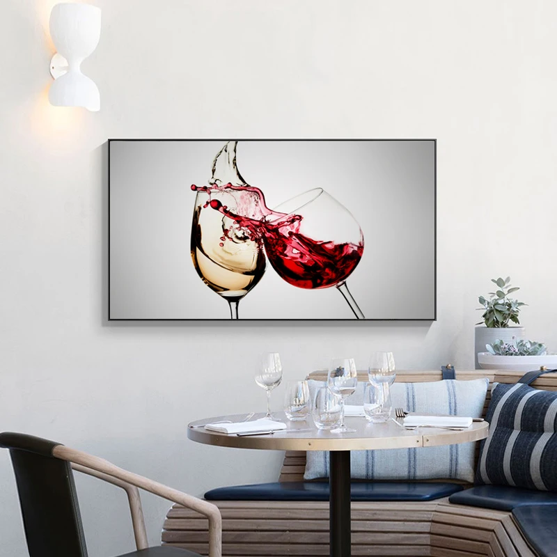 Modern Red White Wine Glasses Liquor Wall Art Painting Nordic Kitchen Pictures Living Room Bedroom Mural Decor Posters | Дом и сад