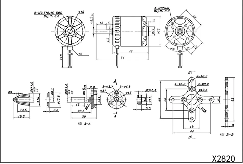 SUNNYSKY X2814-III X2820-III I 445KV 570KV 860KV 900KV 1200 kбесщеточный мотор для RC квадрокоптера самолетов с фиксированным крылом самолета