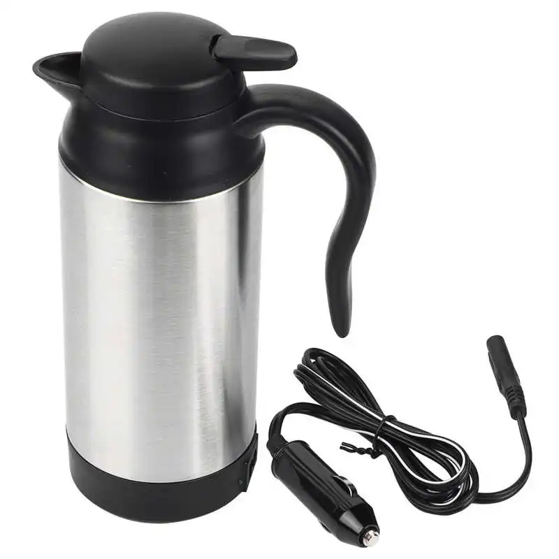 

750ml Electric Kettle 12V Car Thermos Water Boiler Heating Kettles 304 Stainless Steel Coffee Milk Heated Teapot