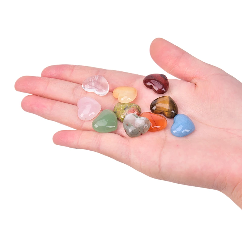 1 шт. 18 мм Мини Кварцевый Кристалл Камень Чакра Исцеление в форме сердца кристалл