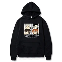 bungou stray dog hoodie harajuku dazai osamu casual black pullover japanese anime streetwear unisex oversized sweatshirt coat