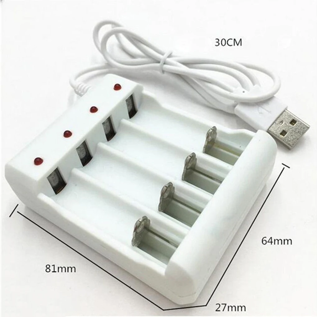 4 Slots USB Fast Charging AAA and AA Battery Charger Short Circuit Protection Rechargeable Battery Station High Quality