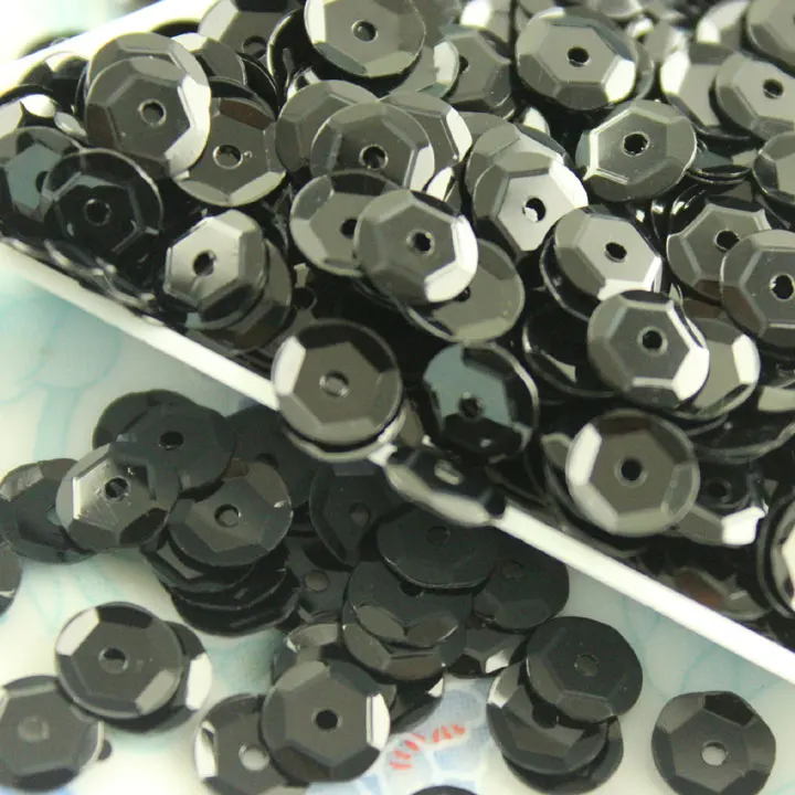 1200 шт 6 мм Новые DIY овальные круглые разбросанные блестки раззноцветные часы чашка конфетти-блестки DIY одежда крышка сумочка вечерние художественная одежда - Цвет: black
