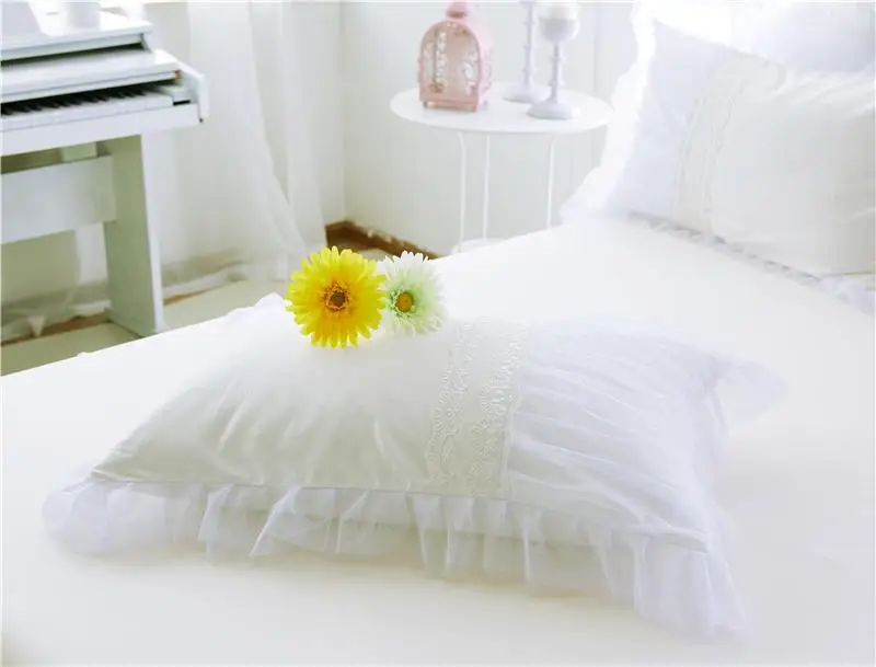 42 Новые 100% хлопковые постельные юбки белое кружевное покрывало с вышивкой