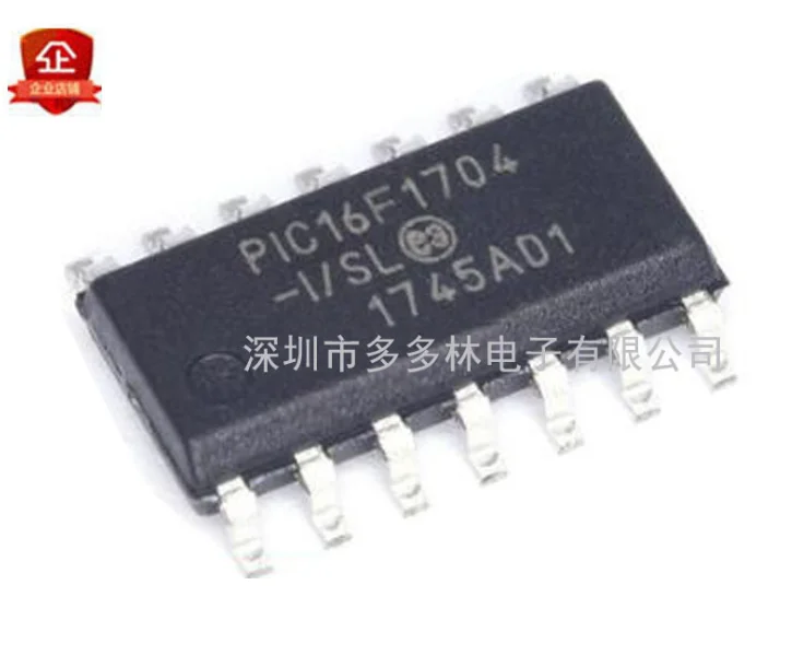

MeiMxy 1 шт. PIC16F1704-I/SL PIC16F1704 PIC16F1705-I/SL PIC16F1705 16F1704 SOP14 IC MCU 8BIT 7KB FLASH 14KB FLASH 14soic