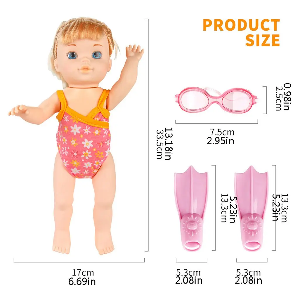 

Girls Doll Early Education Smart Electric Swimming Pool Partner Kids Doll Play with Water Bath Baby Bathroom Bebe