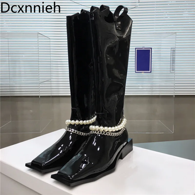 

Женские ботильоны из натуральной кожи, на плоской подошве, с квадратным носком