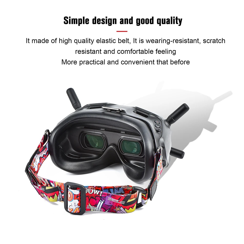 Ремешок для аккумулятора DJI FPV Googles V2 цветное регулируемое оголовье очков