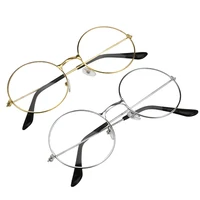 unisex metal frame eyeglass vintage round reading glasses clear lens eye glasses frames with 2 colors