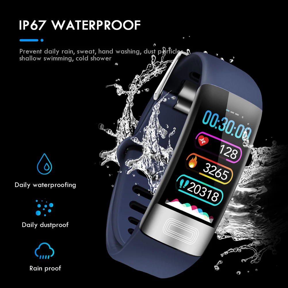 

Exercise Pedometer Bluetooth Smart Bracelet Sleep Heart Rate Blood Pressure Monitor Health Waterproof Sports Watch