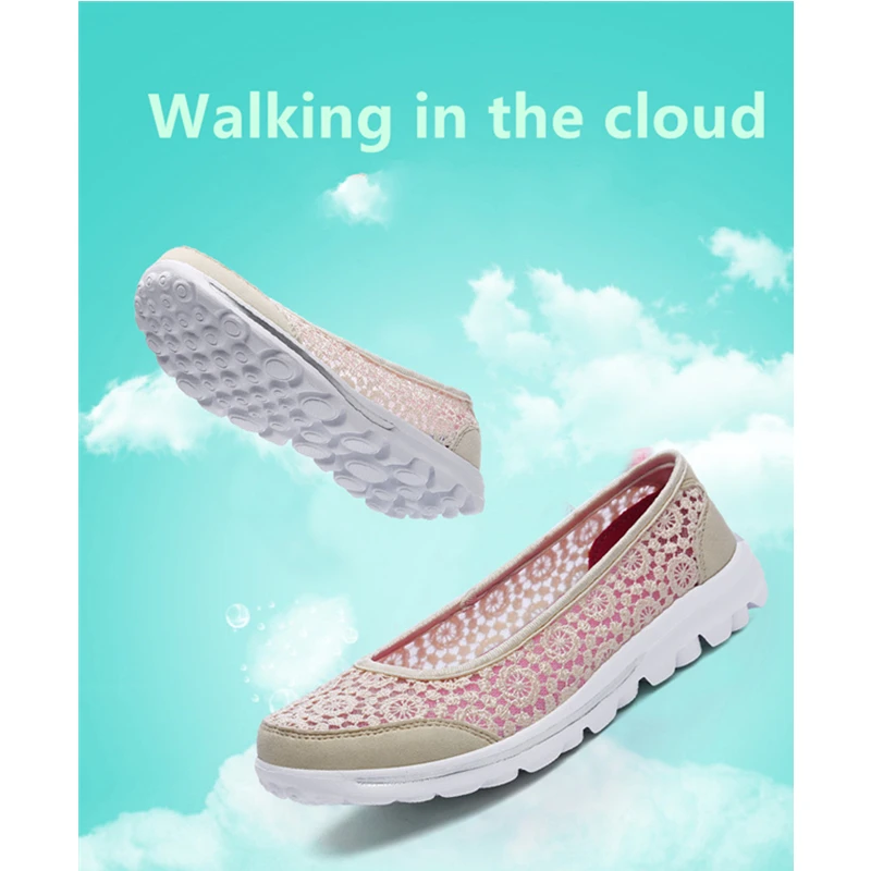 Women Loafers Summer Comfort Hollow Lightweight Boat Shoes Casual Female Slip On Flats Shoes Ladies Vulcanized Walking Shoes