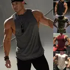Новинка 2020, модная мужская майка для занятий в тренажерном зале, майка, однотонная майка для бодибилдинга, фитнеса