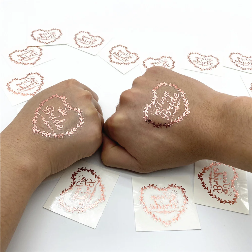 Свадебные украшения розовые золотистые временные тату наклейки для невесты