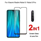 Защитное стекло с полным покрытием для Xiaomi Redmi Note 8 Pro  Note 8, закаленное стекло и пленка для объектива камеры