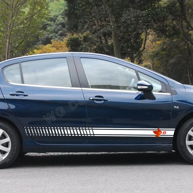 

Наклейки на боковые двери автомобиля для Peugeot 308, 2 шт.