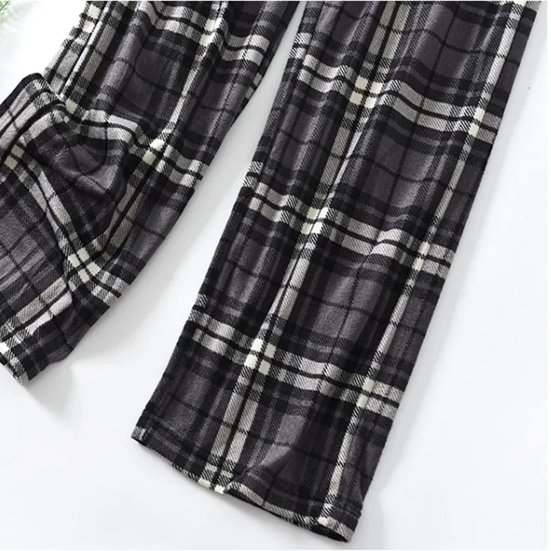 Men's Underwear Pants Warm in Winter Trousers Suede Sleep bottoms Soft Plaid Pyjamas