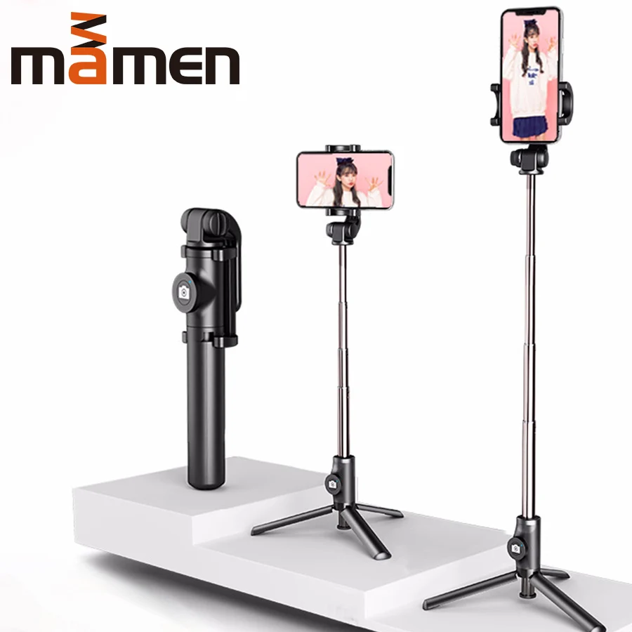 Беспроводная Bluetooth селфи палка MAMEN 3 в 1 для iPhone 11 Pro Android складного ручного монопода