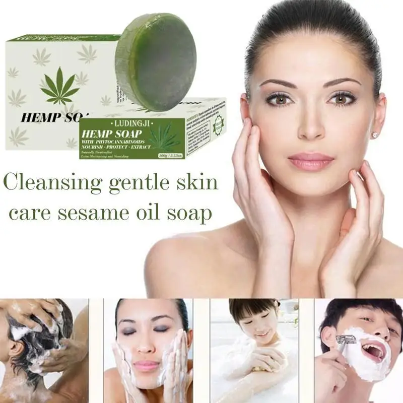 

100gram Hemp Soap high purity extract from Hemp seeds skin Moisturizing whitening dryness relief and pain anti-inflammation J1T2