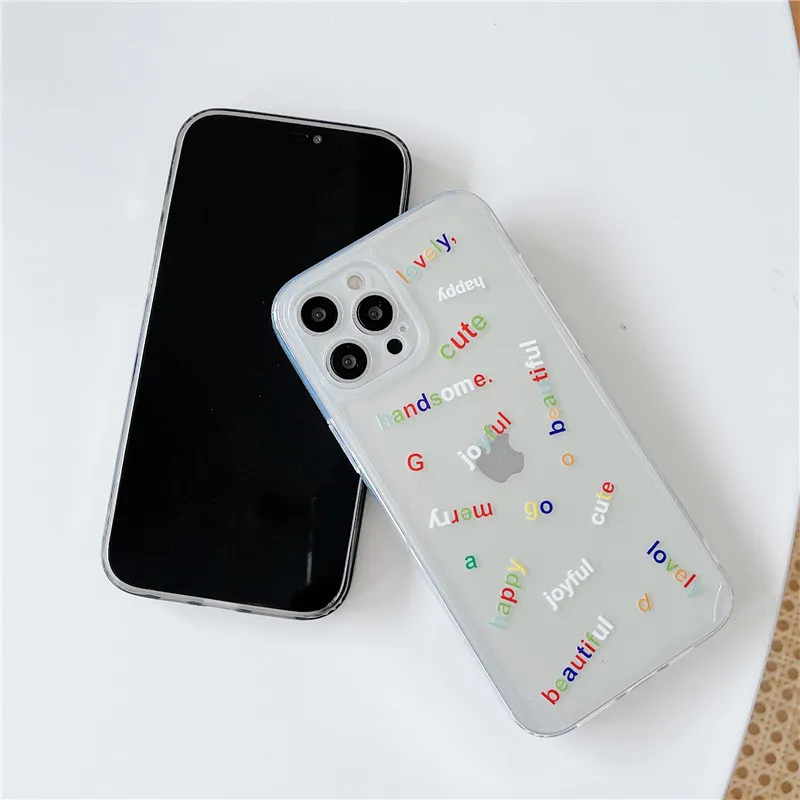 

Transparent Cartoons Flower Camera Protection Soft TPU Phone Case For iPhone 12 Mini 11 Pro XS MAX XR X 8 7 Plus SE 2020 Cover