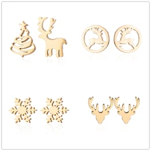 Oly2u рождественские серьги золотого цвета с животными ювелирные