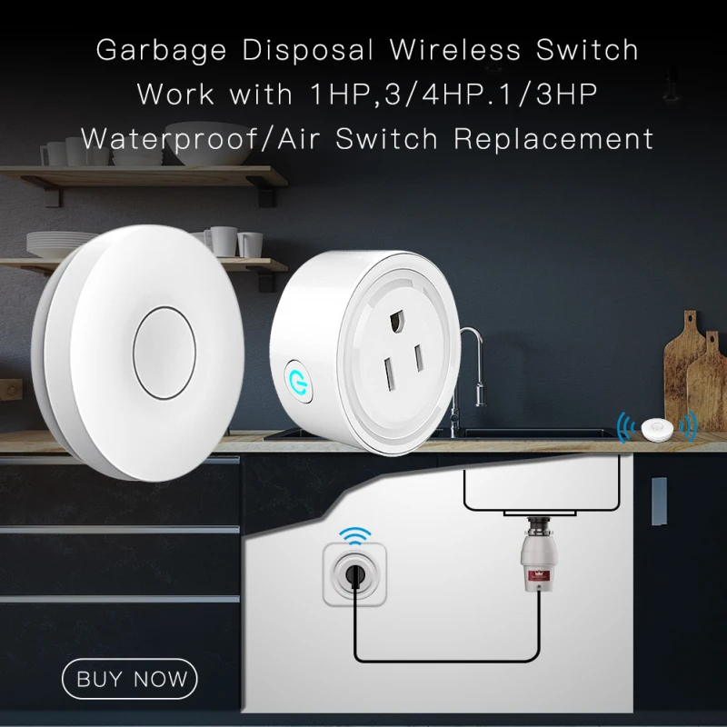 

Self-powered Air Switch Wireless Socket 10A Food Residues Garbage Disposal Appliances Fan TV Remote Control No Need WiFi/Battery