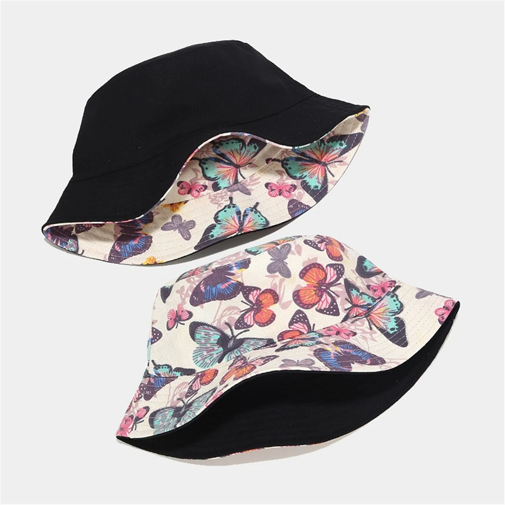GOUTER красочные шляпы с принтом бабочки для унисекс Панама рыболовная шляпа хип