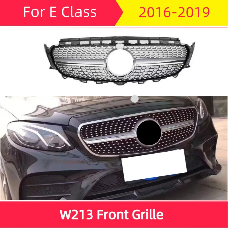 Алмазная решетка переднего бампера для mercedes W213- E Class E200 E300 E320 E350 sport передний гриль