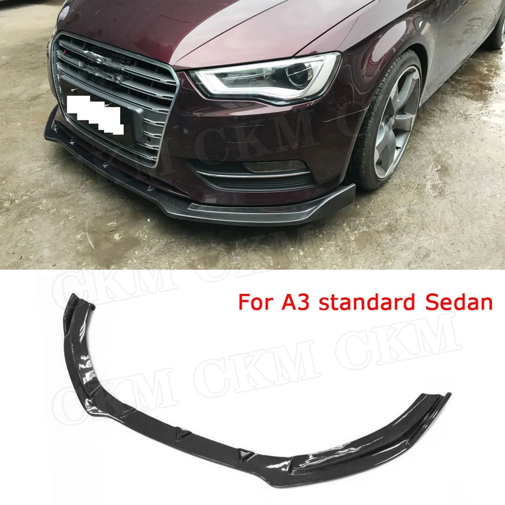 For A3 Standard Для Audi A3 Sline S3 Седан 4 двери передний спойлер для губ карбоновое волокно головка бампер Лопата автомобильный Стайлинг - Цвет: For A3 Standard