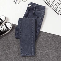 high waist jeans women 2021 new fashion casual streetwear slim black blue gray jeans vintage stretch denim pencil pants women