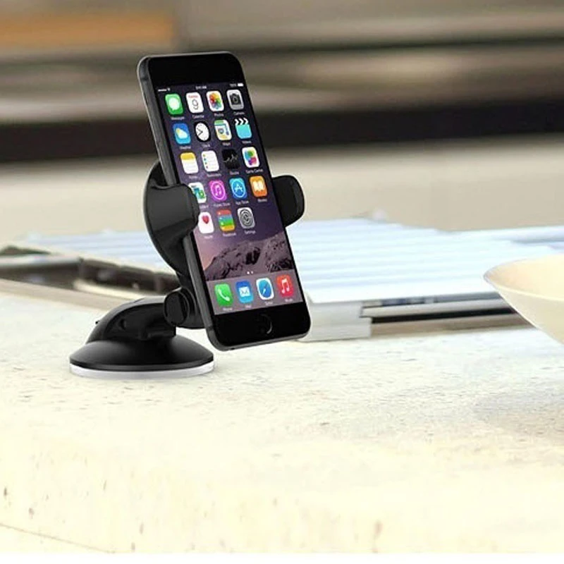 

360 Degrees Rotation Adjustable Phone Holder Adjustable Width Universal Mobile Phone Holder Black Car Stand Holder