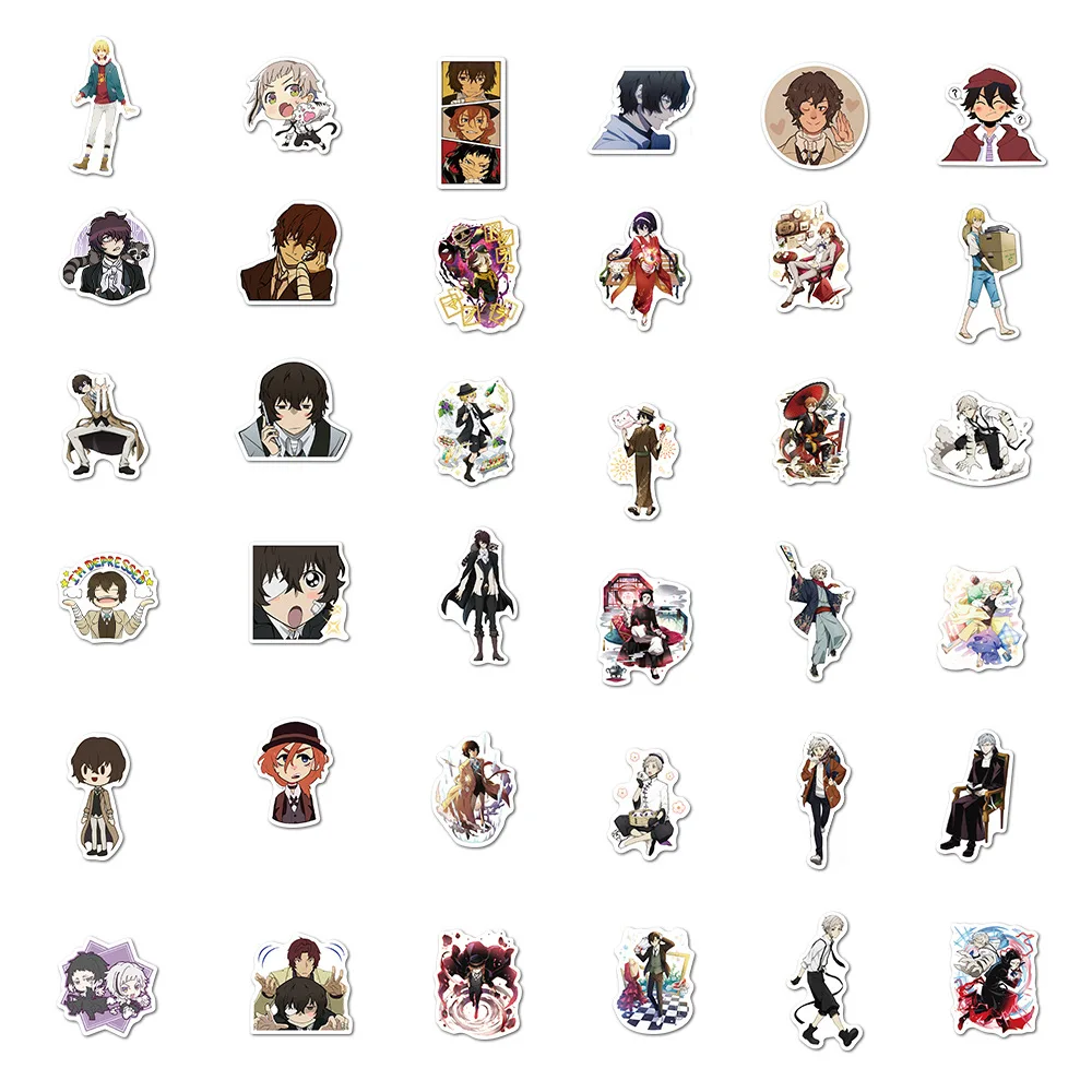 

10/50/100Pcs/Set Bungou Stray Dogs Anime Graffiti Stickers Gifts Toys For Kid DIY Laptop Skateboard Car Phone Motorcycles