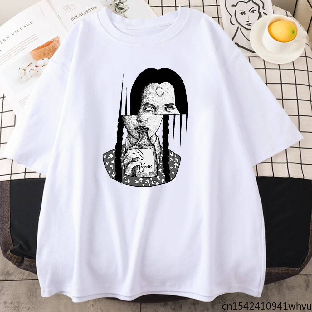 

Poisonous Cool Character Print Womens T Shirts Summer Loose Style Street Shirt O-Neck Trendy