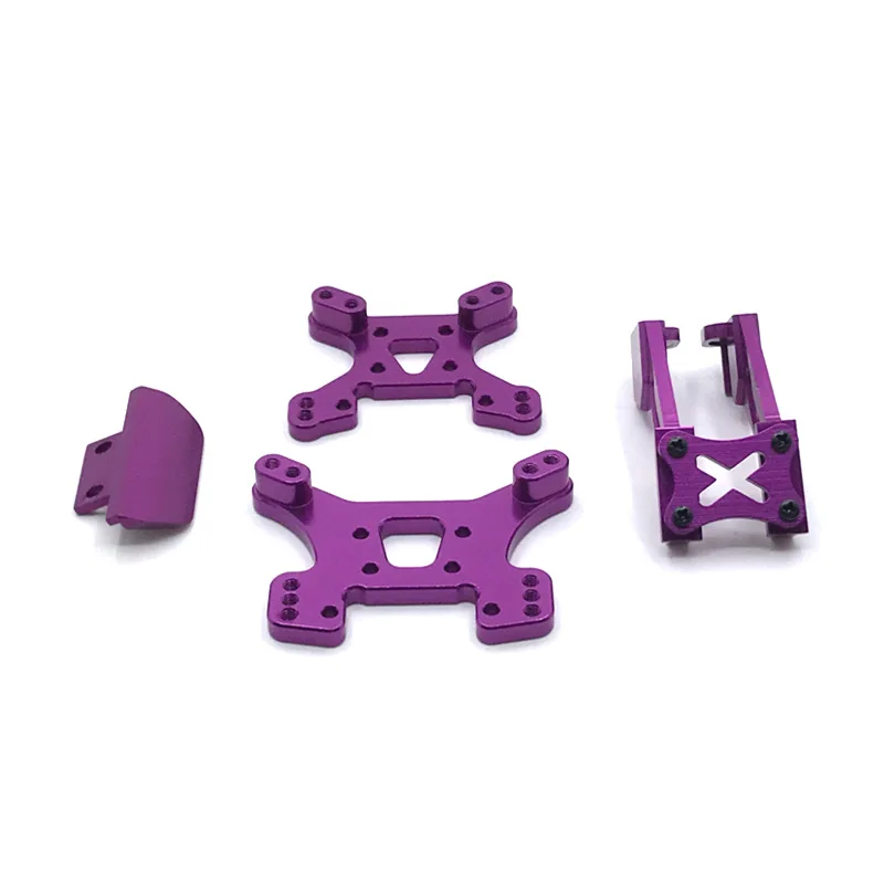 

WLtoys 144002 144001 124017 124019 RC Car Metal Upgrade Kit, Shock Absorber Bracket & Rear Wing & Front Bumper, Multicolor