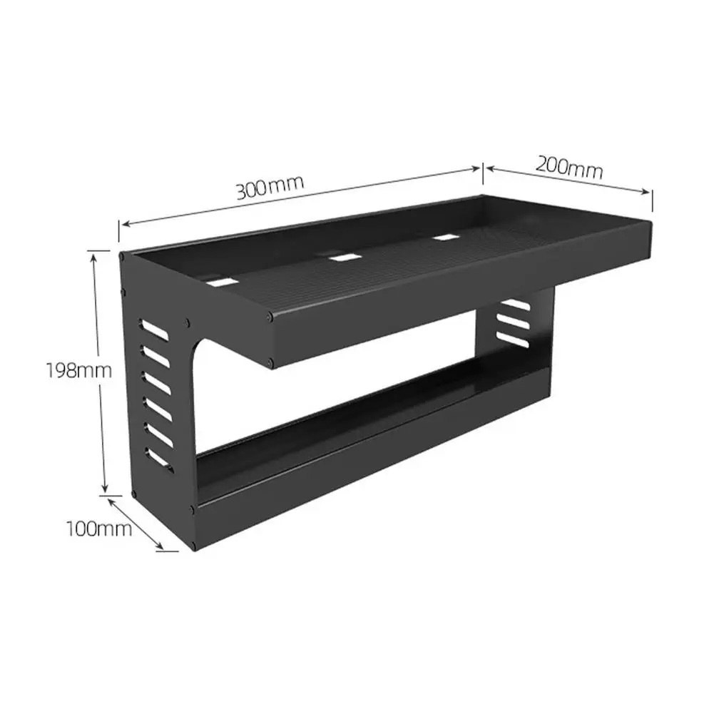 black iron wireless wifi router storage bracket tv set box shelf wall hanging plug board bracket cable home storage organizer free global shipping