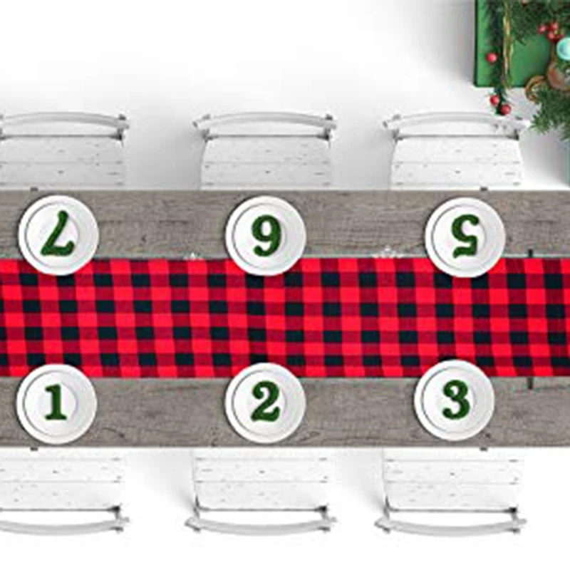 

Checkered Tablecloth Cotton Black and Red Plaid Fashion Design, Suitable for Family Dinner Christmas Birthday Party Table Home D