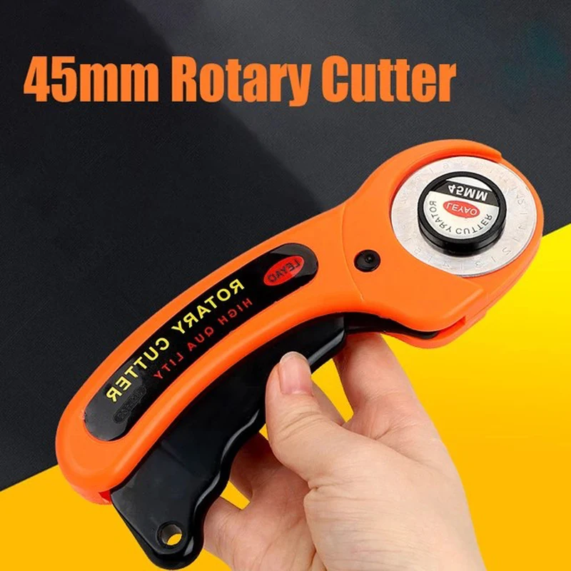 

45mm Patchwork Roller Wheel Knife Cloth Cutting Knife Leather Paper Fabric Craft Fabrics Rotary Cutter DIY Sewing Tool Dropship