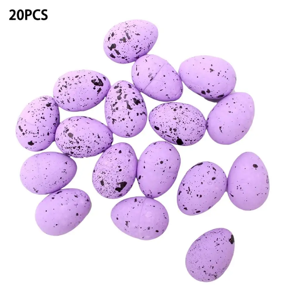 

20Pcs Easter Foam Bright Color Artificial Bird Pigeon Egg Home Party Favor Decor