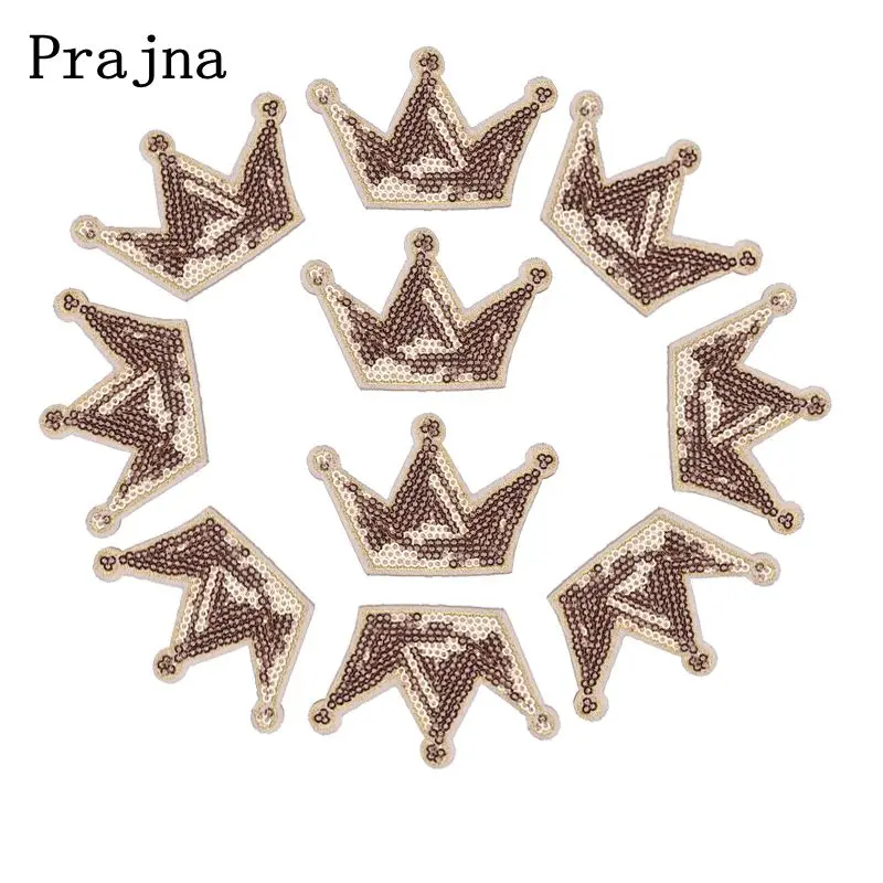 Prajna мультяшная корона для глажки детской одежды дешевые 10 шт. в комплекте нашивка