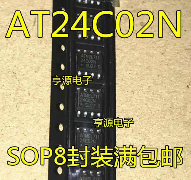 

10 шт. AT24C02 24C02 AT24C02BN-SH-T AT24C02N AT24C02 лапками углублением SOP-8 8